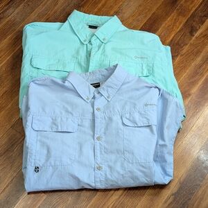 Naviskin Pair Button Up Outdoors Blue/Teal Long Sleeve Men’s L